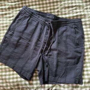 Men's Navy Drawstring Shorts- Abercrombie